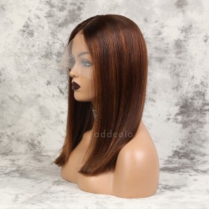 Elyse Remy Hair Lace Front Wigs #Dark Orange/30 Highlights