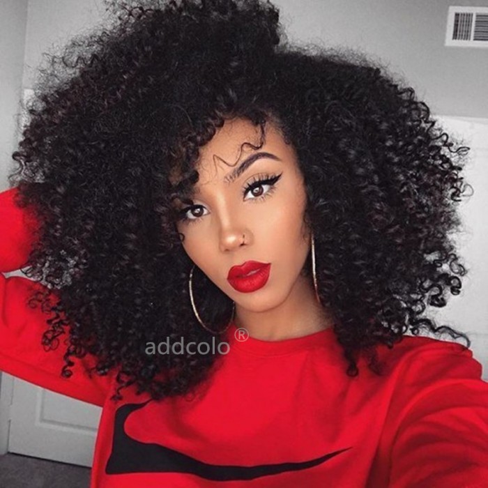Human Hair Wigs For Black Women Natural Hairline Afro Kinky Curly Lace Front Wig